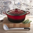Kép 2/9 - La Cuisine Red öntöttvas lábas fedővel 26 cm-es (432018)