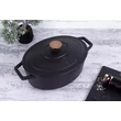 Kép 2/7 - Berlinger Haus Black Rose Öntöttvas ovális lábas fedővel 32 cm-es (BH-6518)