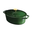 Kép 1/6 - Berlinger Haus Smaragdzöld Öntöttvas ovális lábas fedővel 32 cm-es (BH-6520)