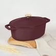Kép 2/7 - Berlinger Haus Leonardo Öntöttvas ovális lábas fedővel 30 cm-es (BH-6543)