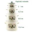 Kép 1/2 - Zománcozott fazék fedővel 8,6 L Olíva mintás (14833)