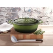Kép 4/5 - La Cuisine Green öntöttvas ovális lábas fedővel 29 cm-es (432027)