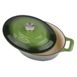 Kép 5/5 - La Cuisine Green öntöttvas ovális lábas fedővel 29 cm-es (432027)