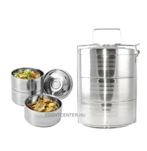 Dupla Falú Rozsdamentes acél ételhordó 3 részes (PH-15717)