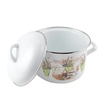 Perfect Home Levendula mintás Zománc fazék fedővel 2 L (14224)