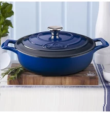 La Cuisine Blue öntöttvas alacsony lábas fedővel 28 cm-es (432019)