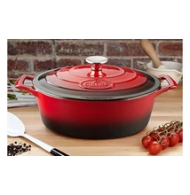 La Cuisine Red öntöttvas ovális lábas fedővel 29 cm-es (432022)
