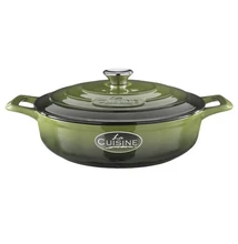 La Cuisine Green öntöttvas alacsony lábas fedővel 28 cm-es (432023)