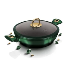 Berlinger Haus Smaragdzöld Indukciós alacsony lábas fedővel 28 cm-es (BH-6060)