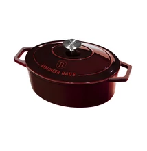 Berlinger Haus Burgundy Öntöttvas ovális lábas fedővel 30 cm-es (BH-6499)
