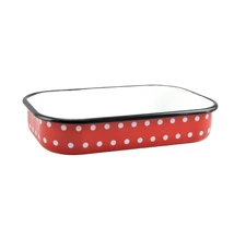 Piros Pöttyös Zománcozott tepsi 38 cm (10382)