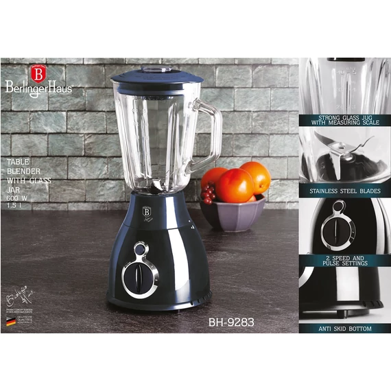 Berlinger Haus Aquamarine Turmixgép 1,5 l-es mércés kancsóval (BH-9283)