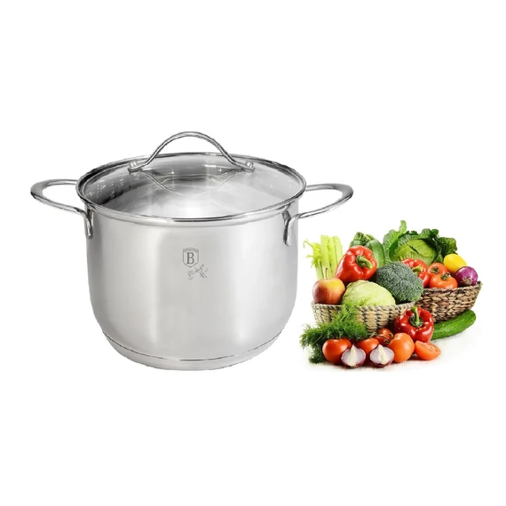 Berlinger Haus Silver Jewellery rozsdamentes fazék üvegfedővel 12,5 L (BH-6287)