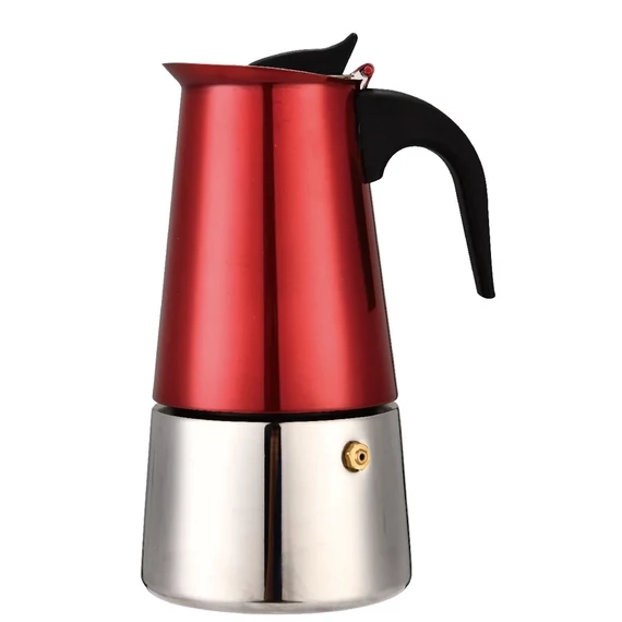 Metal Red Indukciós Kotyogós Kávéfőző 6 sz. INOX (16665)   