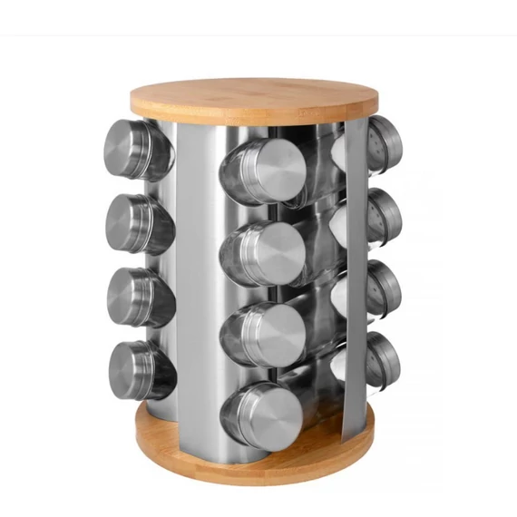 CAT Fűszertartó 16 db-os Bambusz / Inox (16675)