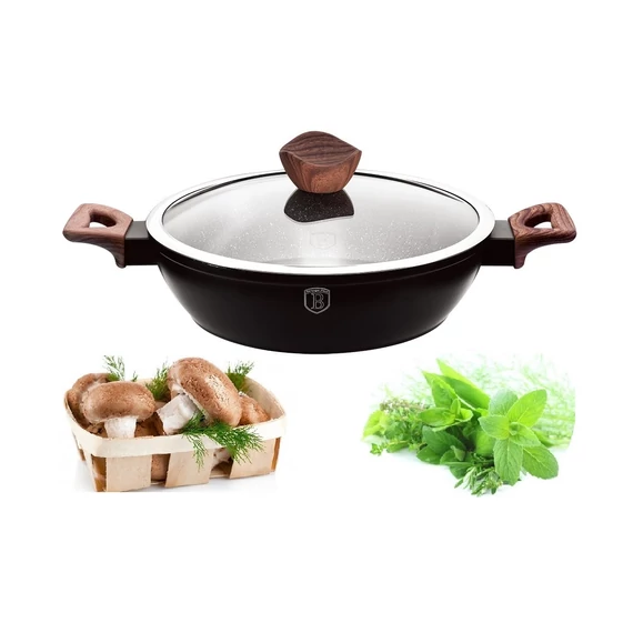 Berlinger Haus Ebony Rosewood alacsony lábas fedővel 28 cm (BH-1739)