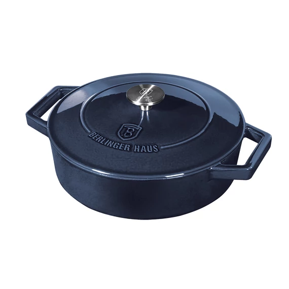 Berlinger Haus Aquamarine Öntöttvas alacsony lábas fedővel 26 cm-es (BH-6523)