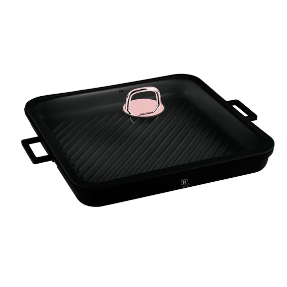 Berlinger Haus Black Rose TitánPro bevonatú Grill serpenyő fedővel, 34x34 cm (BH-7789)