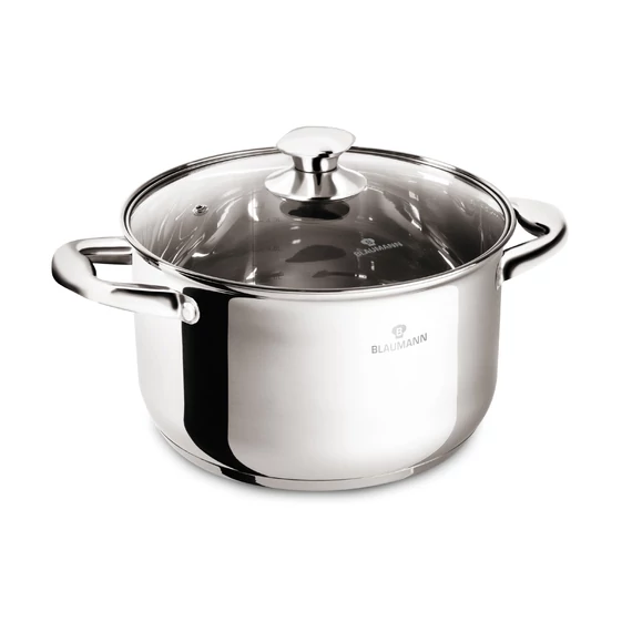 Blaumann PROFESSIONAL rozsdamentes magas lábas üvegfedővel 3,8 L (BL-3872)