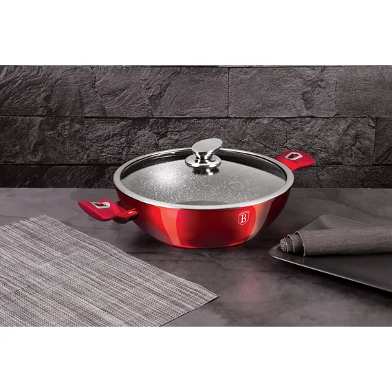 Berlinger Haus Burgundy Wok fedővel 30 cm-es (BH-7110)