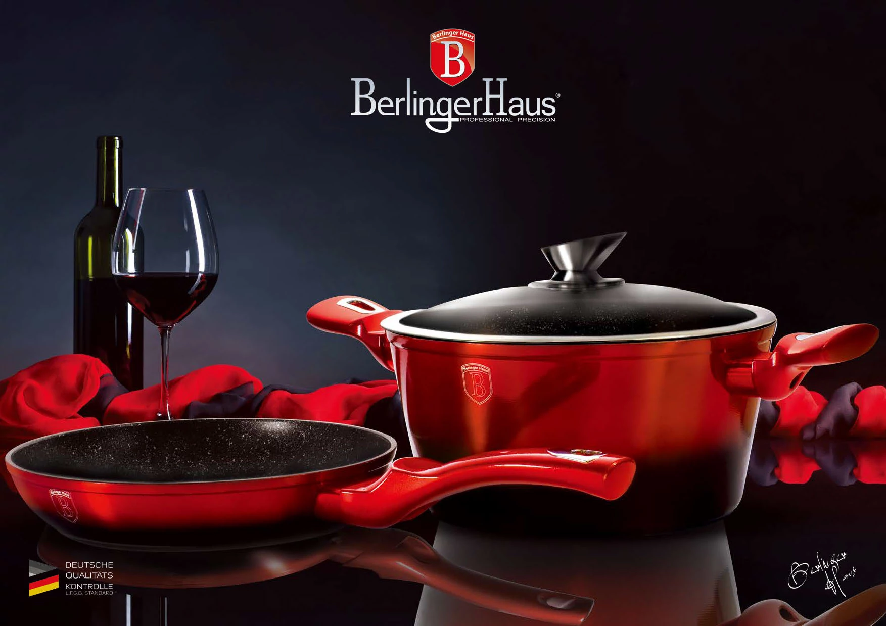 Berlinger Haus Metallic Line Burgundy 3 részes edénykészlet (BH-1291)