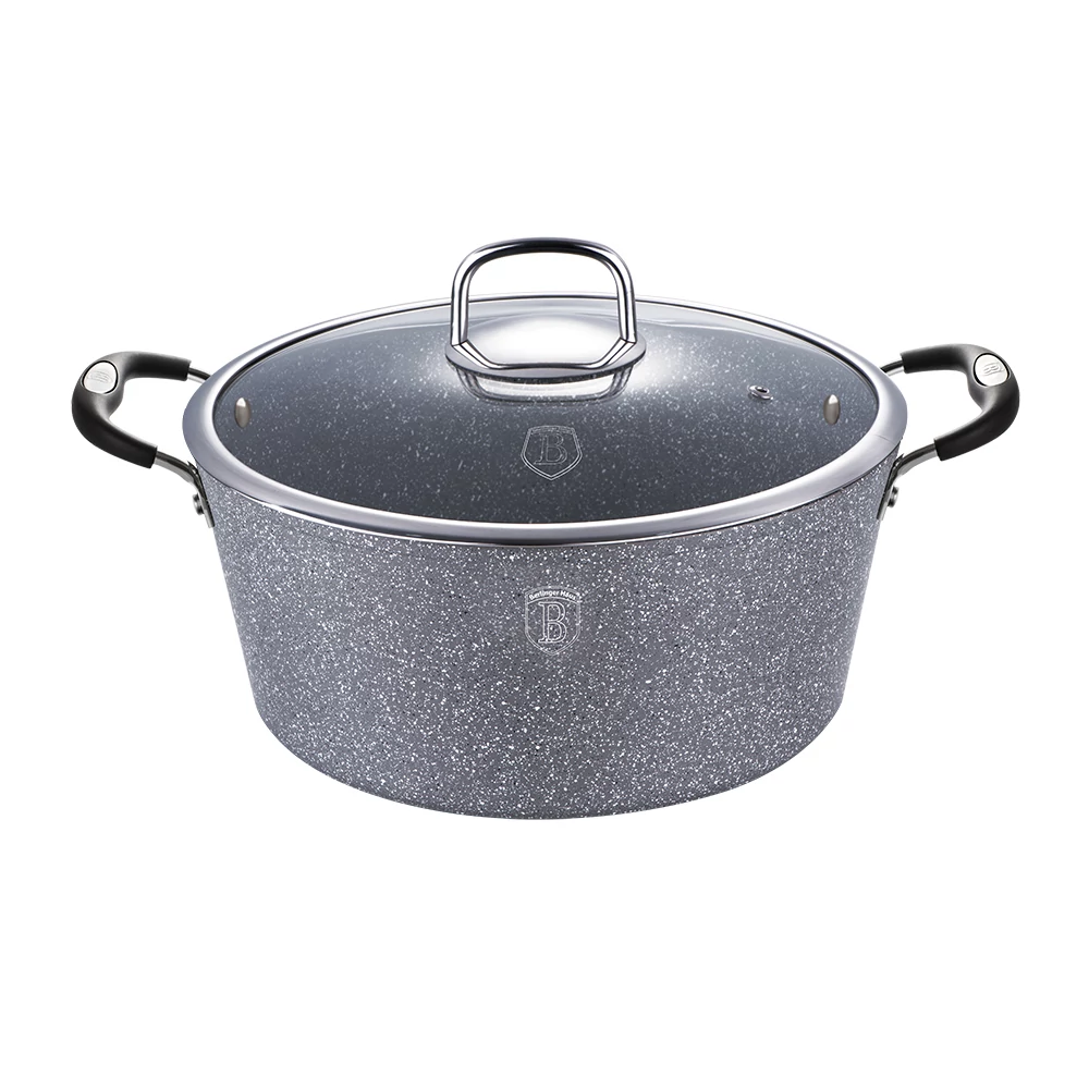 Berlinger Haus Gray Stone Touch Indukciós lábas fedővel 28 cm-es (BH-1153)