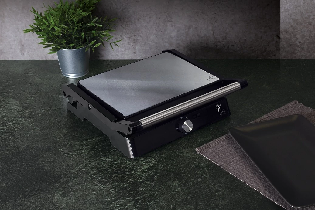 Berlinger Haus Black Silver Elektromos Kontakt Grill- és Szendvicssütő 2 az 1-ben (BH-9136)