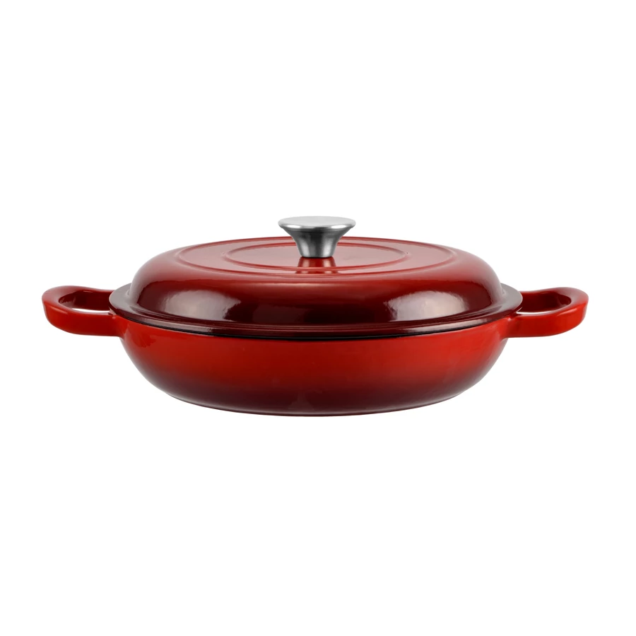 Zománcozott Öntöttvas Szeletsütő lábas fedővel 27 cm-es (10133)