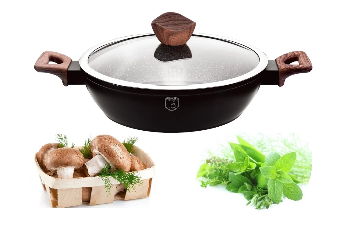 Berlinger Haus Ebony Rosewood alacsony lábas fedővel 28 cm (BH-1739)