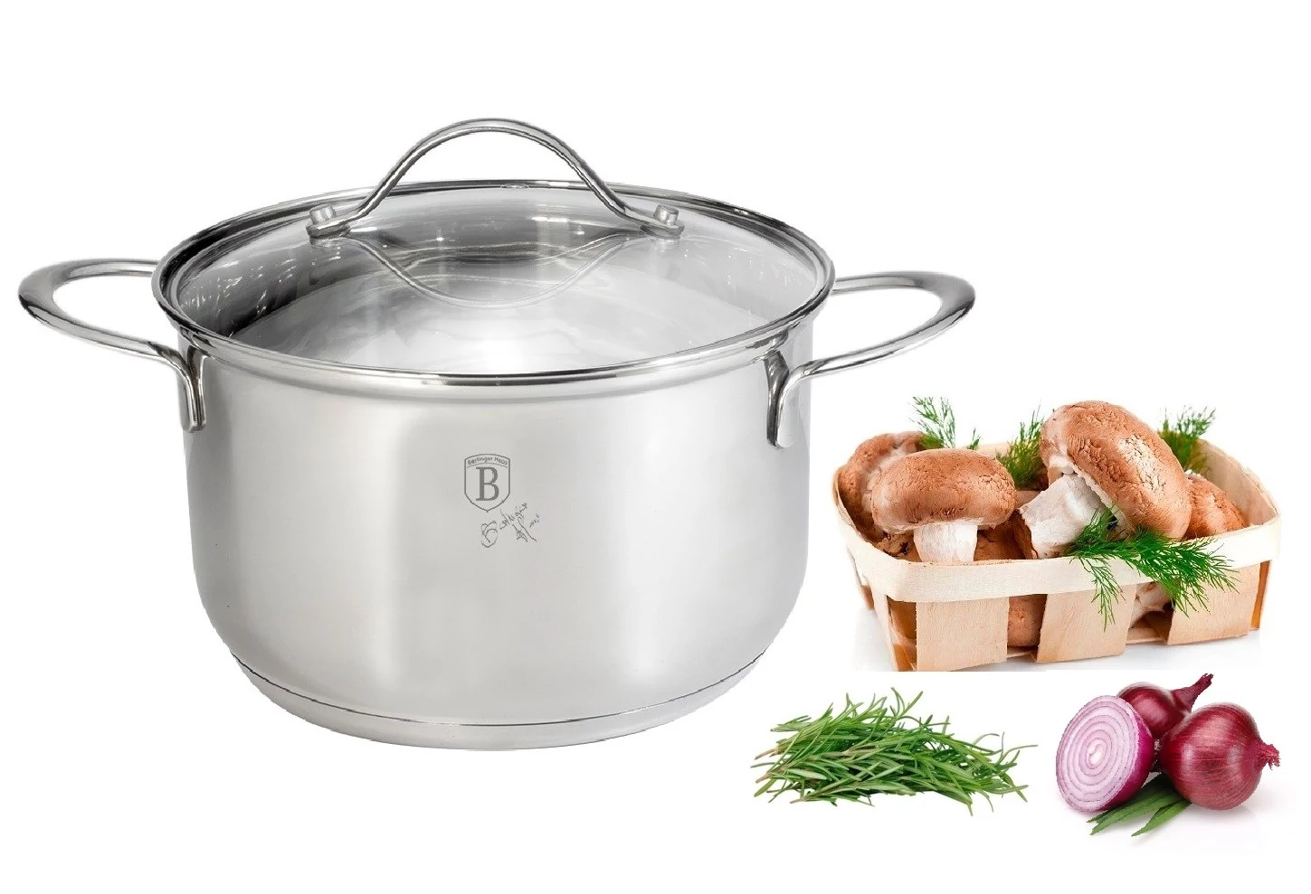 Berlinger Haus Silver Jewellery rozsdamentes lábas üvegfedővel 7,6 L (BH-6293)