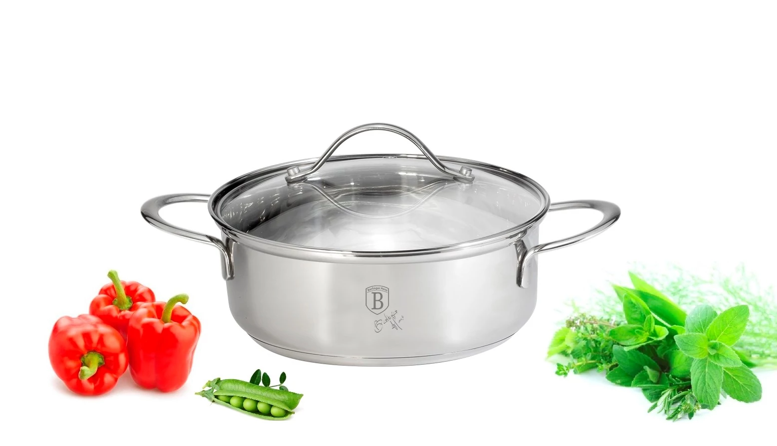 Berlinger Haus Silver Jewellery rozsdamentes lábas üvegfedővel 4 L (BH-6280)