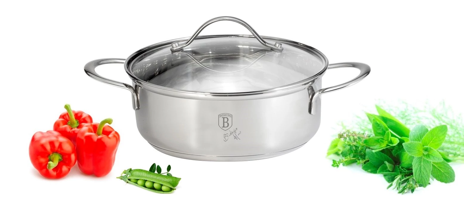 Berlinger Haus Silver Jewellery rozsdamentes lábas üvegfedővel 10 L (BH-6283)