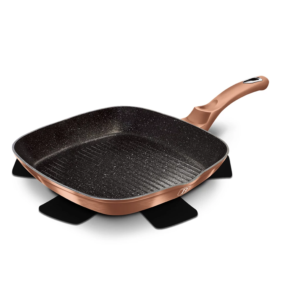 Berlinger Haus Rose Gold indukciós grill serpenyő 28 cm-es (BH-1521)