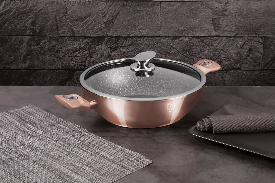 Berlinger Haus Rose Gold Wok fedővel 30 cm-es (BH-7100)
