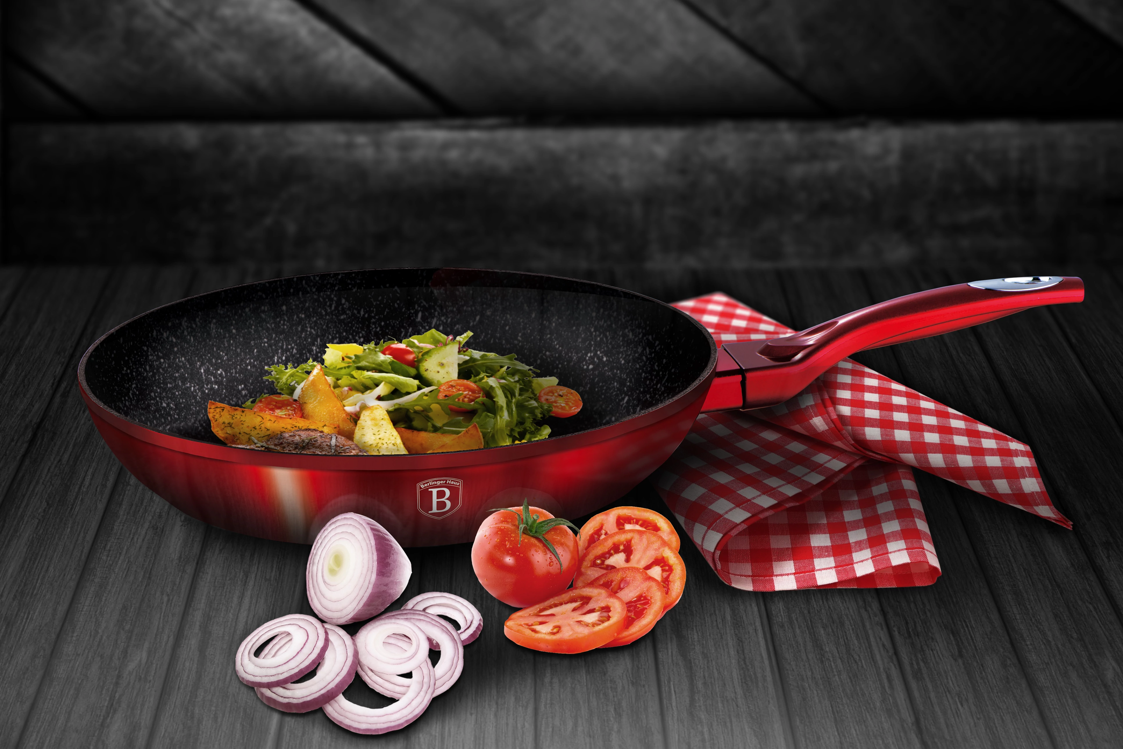 Berlinger Haus Burgundy Metallic Indukciós serpenyő 28 cm-es (BH-1253)