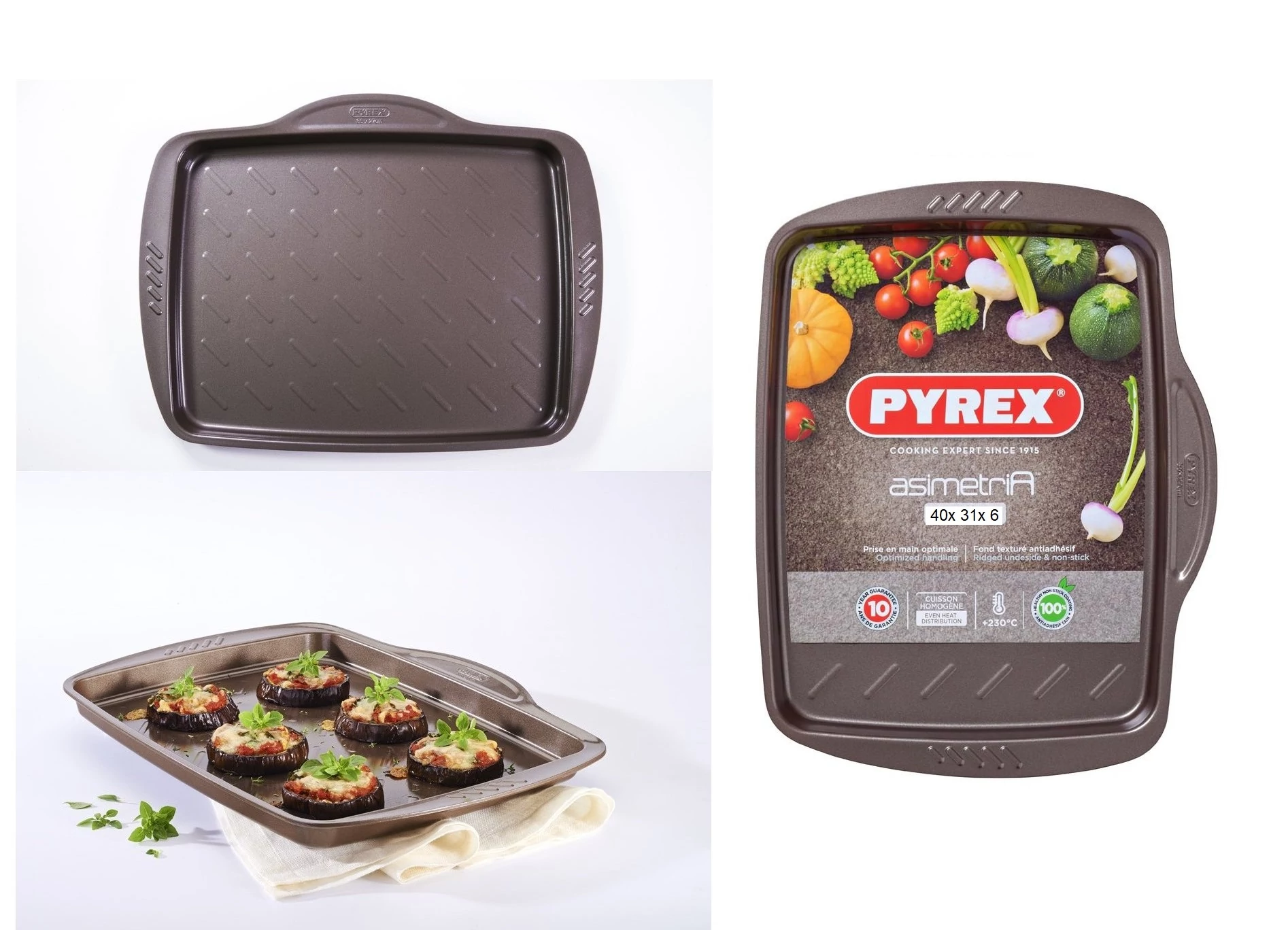 PYREX Asimetria Tepsi tapadásmentes bevonattal (AS40RR0)