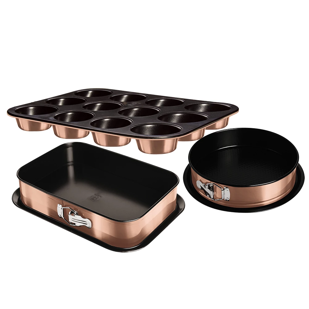 Berlinger Haus Rose Gold 3 részes tortaforma szett muffin sütővel (BH-7636)
